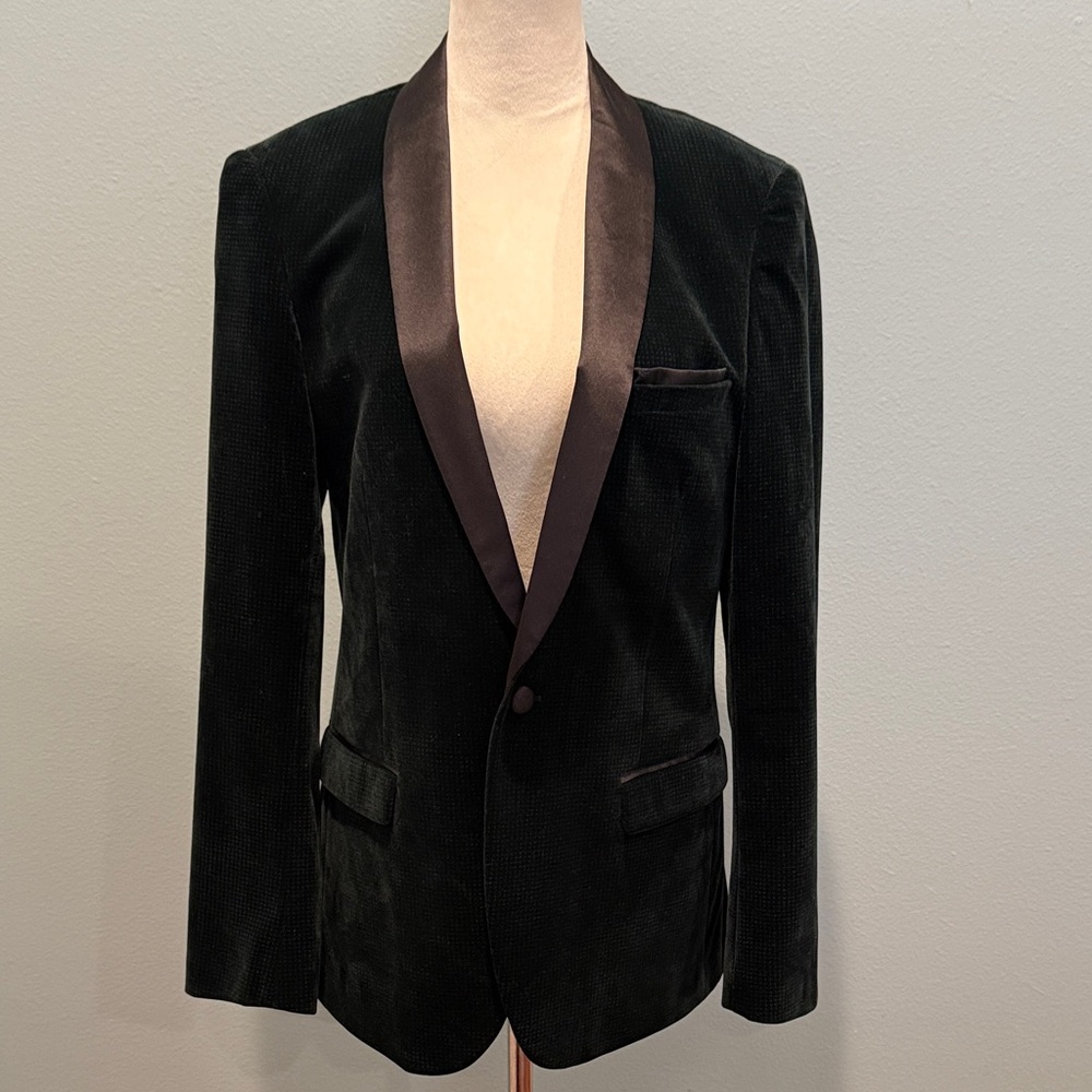 Paisley & Gray Slim Fit Green Velvet Tuxedo Jacket 38R